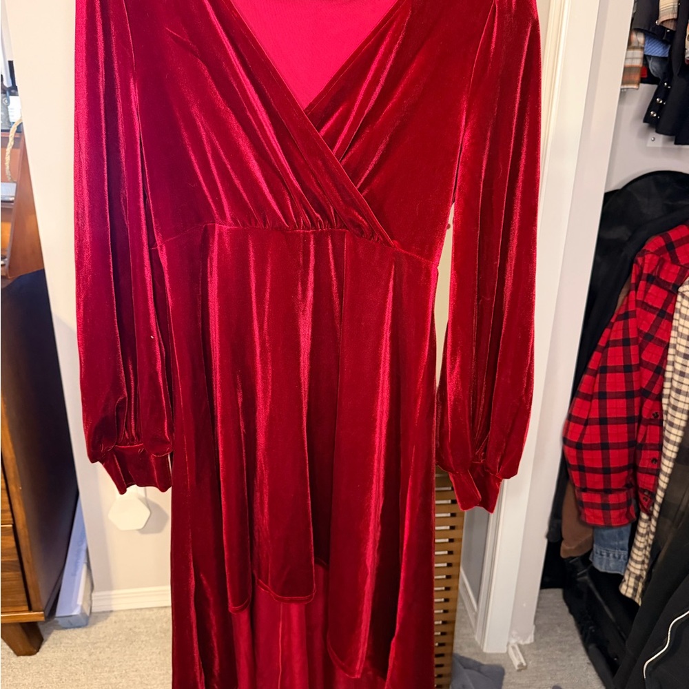 Halara velvet wrap-style dress